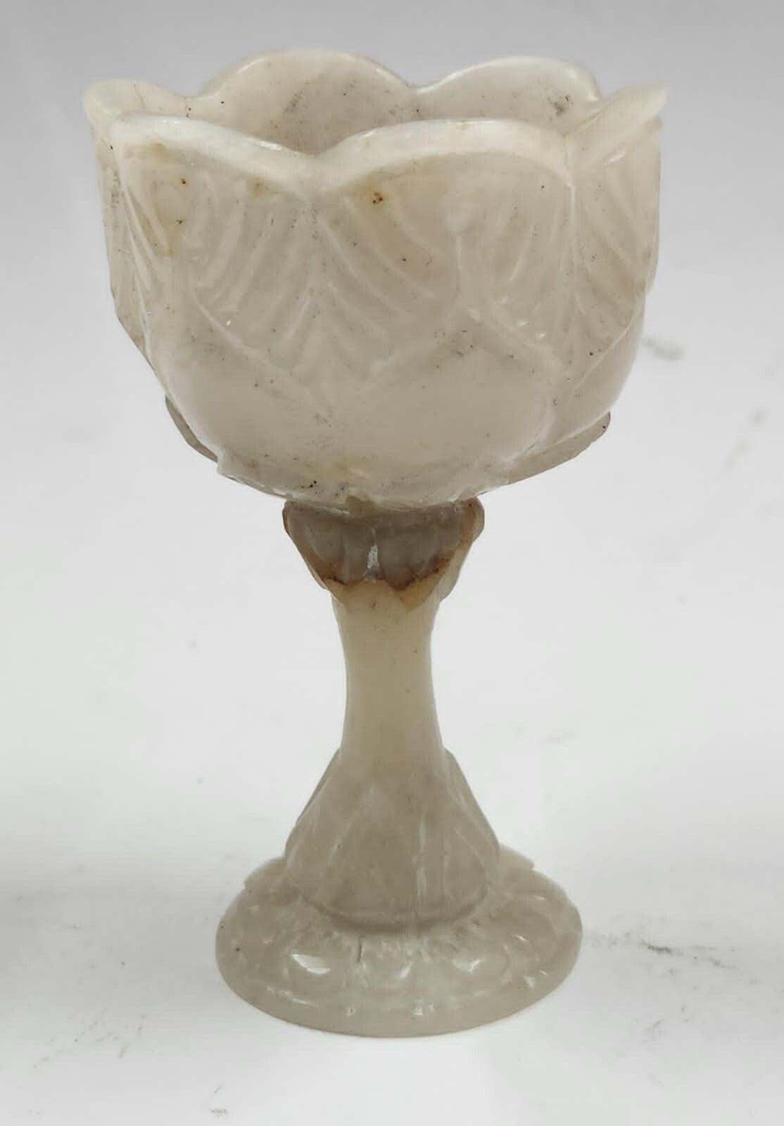 Rare Islamic mughal hand embossed jade stone Wine Cup  Depecting floral works