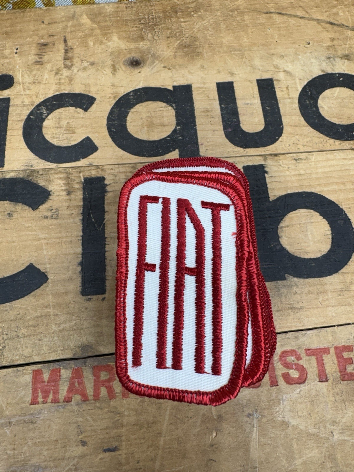 25 Vtg Fiat Red White Patches 1.75