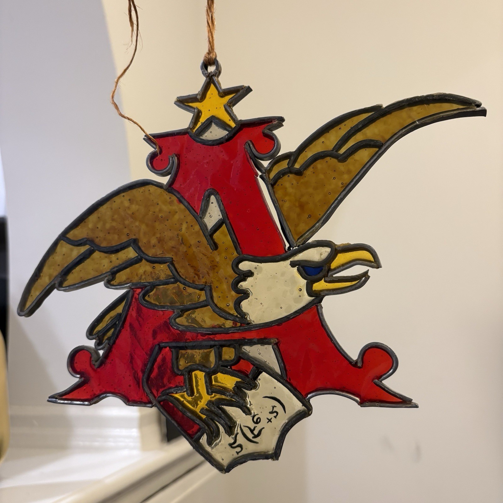 Vintage Anheuser Busch Stained Glass Sun Catcher Sign Budweiser A Eagle Beer Vintage Anheuser Busch Stained Glass Sun Catcher Sign Budweiser A Eagle Beer