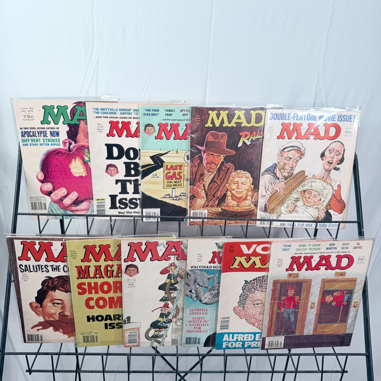 Vintage MAD Magazine 214-219 221-222 225 228-229 Lot 11 Issues 1980-82 Satire Vintage MAD Magazine 214-219 221-222 225 228-229 Lot 11 Issues 1980-82 Satire