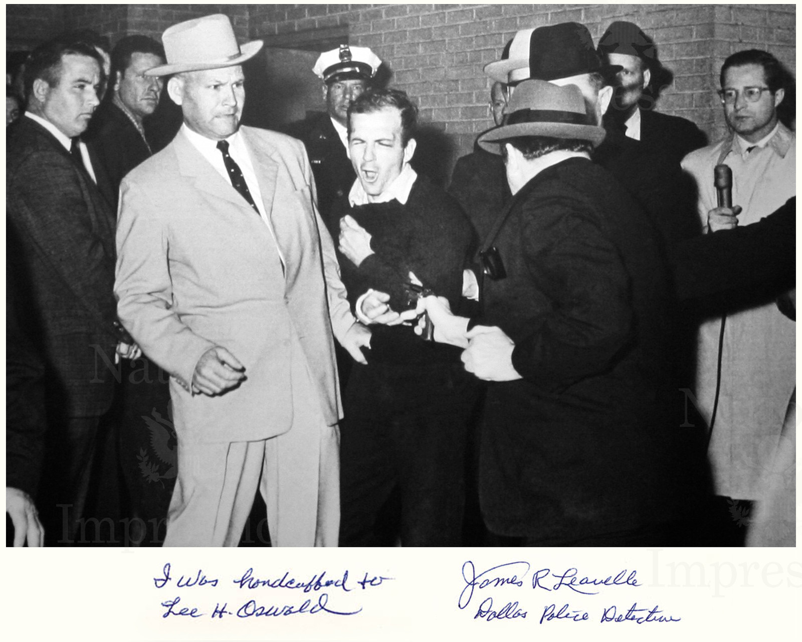 Lee Harvey Oswald Shot by Jack Ruby   James R. Leavelle Signed 8x10  REPRINT