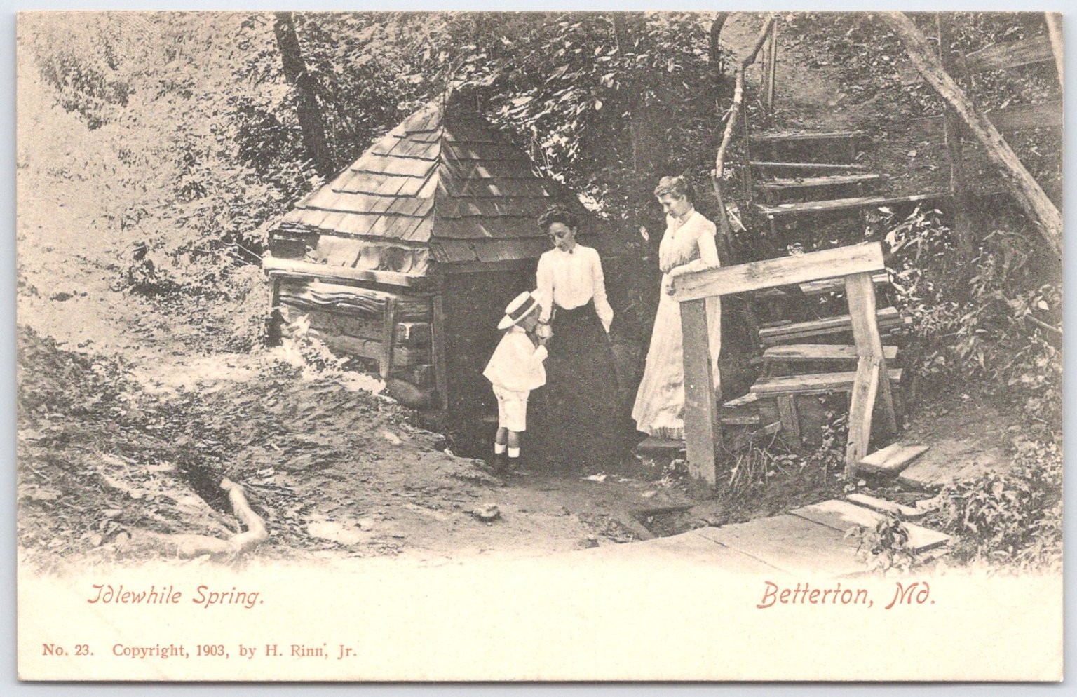 1903 Idlewhile Spring Betterton MD Postcard - H. Rinn Jr. Early RPPC