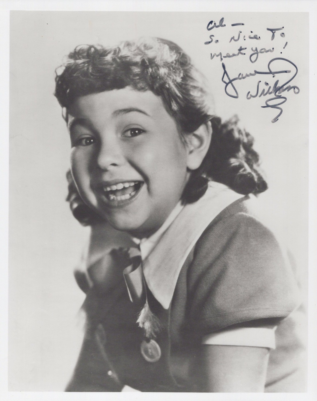 Jane Withers Child Star Signed 1930s Classic Hollywood - Hand Signed Photo