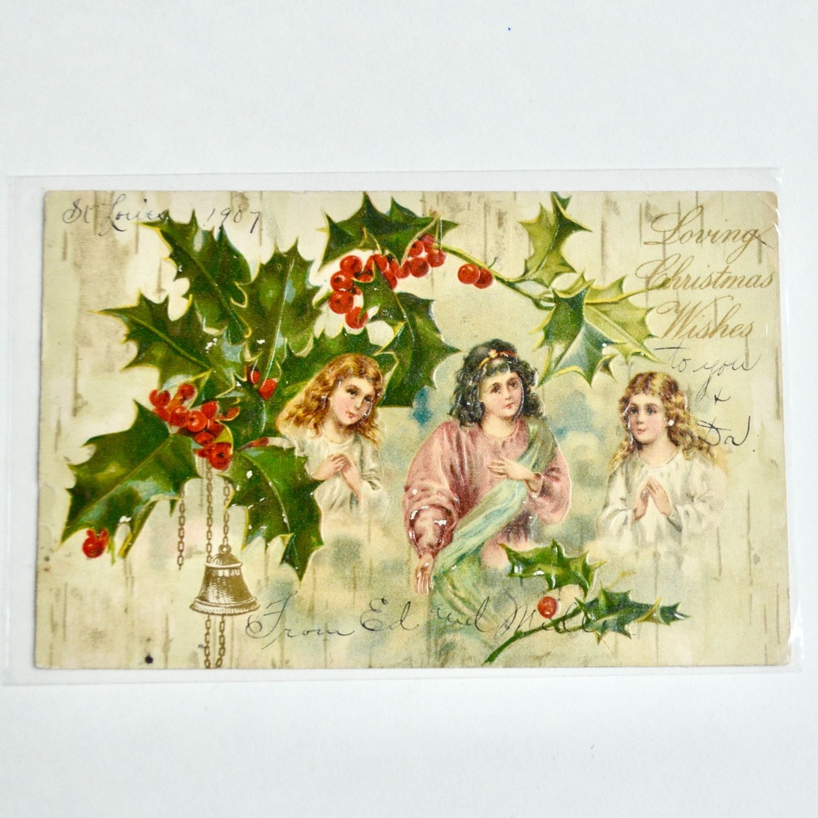 1907 Antique Loving Christmas Wishes Postcard 1907 Antique Loving Christmas Wishes Postcard