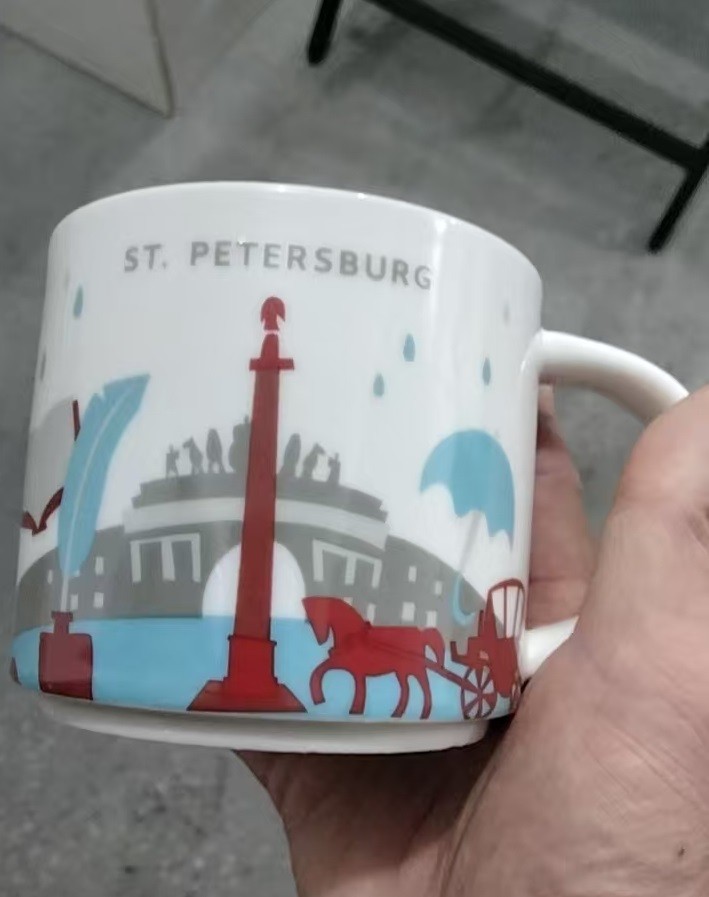 Starbucks St. Petersburg Russia Cityscape Ceramic Coffee Mug Travel Souvenir Cup