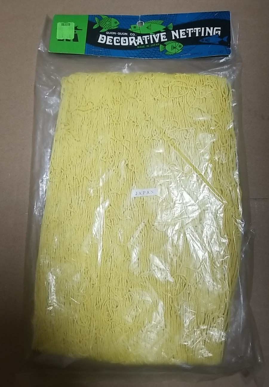 Vintage Quon Quon Yellow Decorative Netting 72 x 180 Made in Japan Tiki Bar NOS