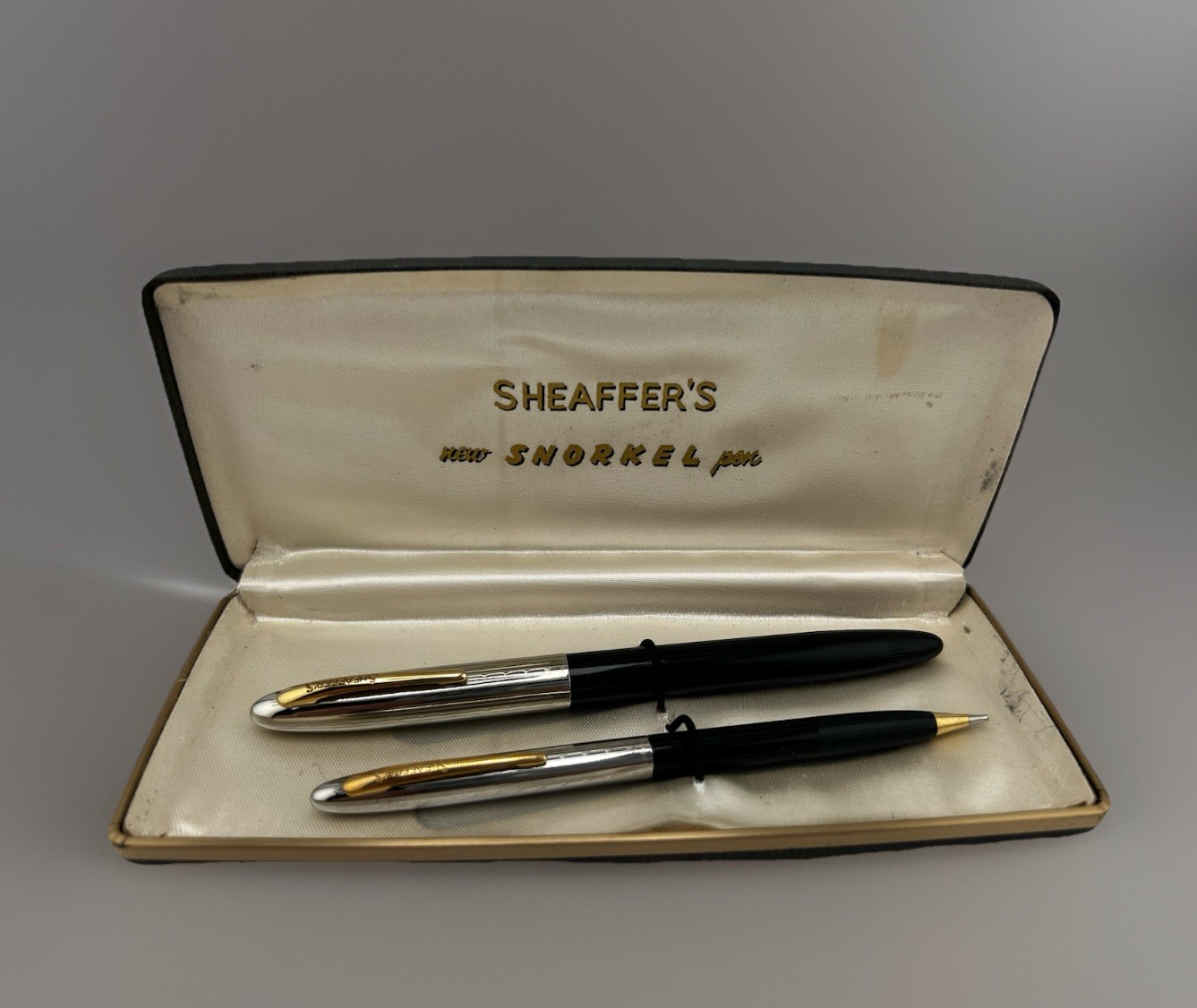 VTG NIB Sheaffer’s Snorkel 14K Tip fountain pen and mechanical pencil set USA