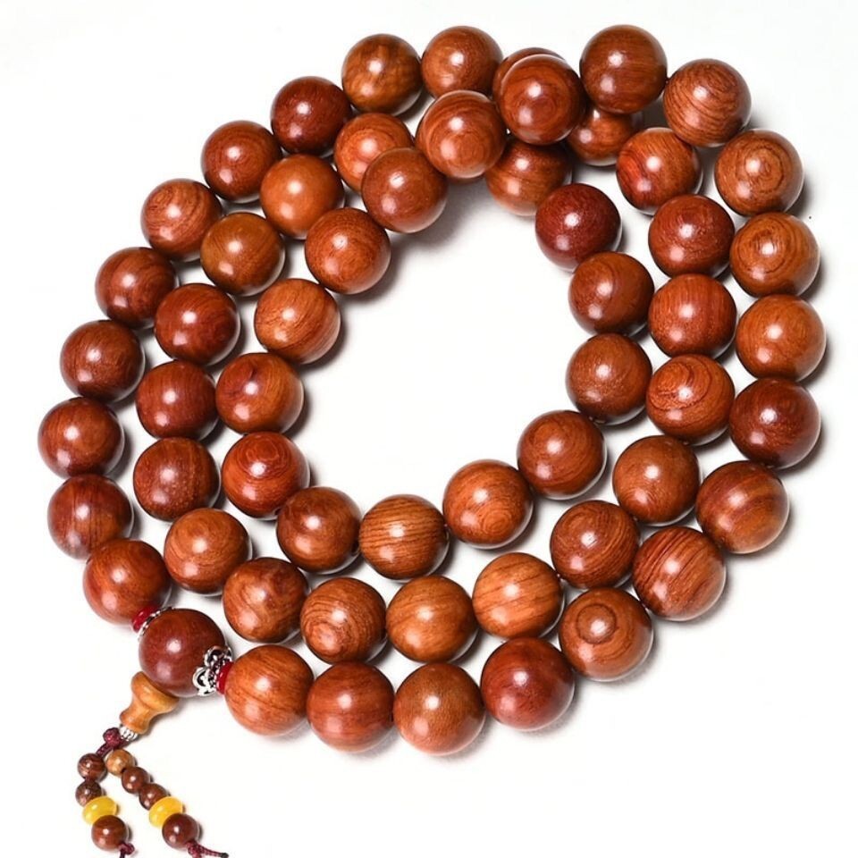 20mm*59 Beads Natural Grade A Yellow Pear Wood String Buddhist Beads Bracelet 20mm*59 Beads Natural Grade A Yellow Pear Wood String Buddhist Beads Bracelet