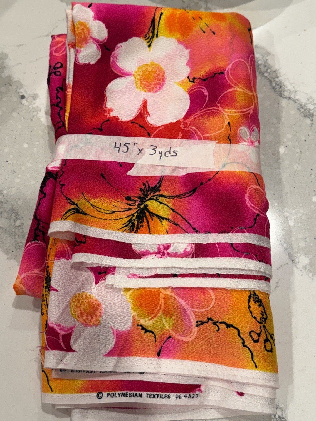 Vtg Polynesian Textiles 4827 Hawaiian Bold Flower Power Floral Fabric 3 Yd X 45” Vtg Polynesian Textiles 4827 Hawaiian Bold Flower Power Floral Fabric 3 Yd X 45”