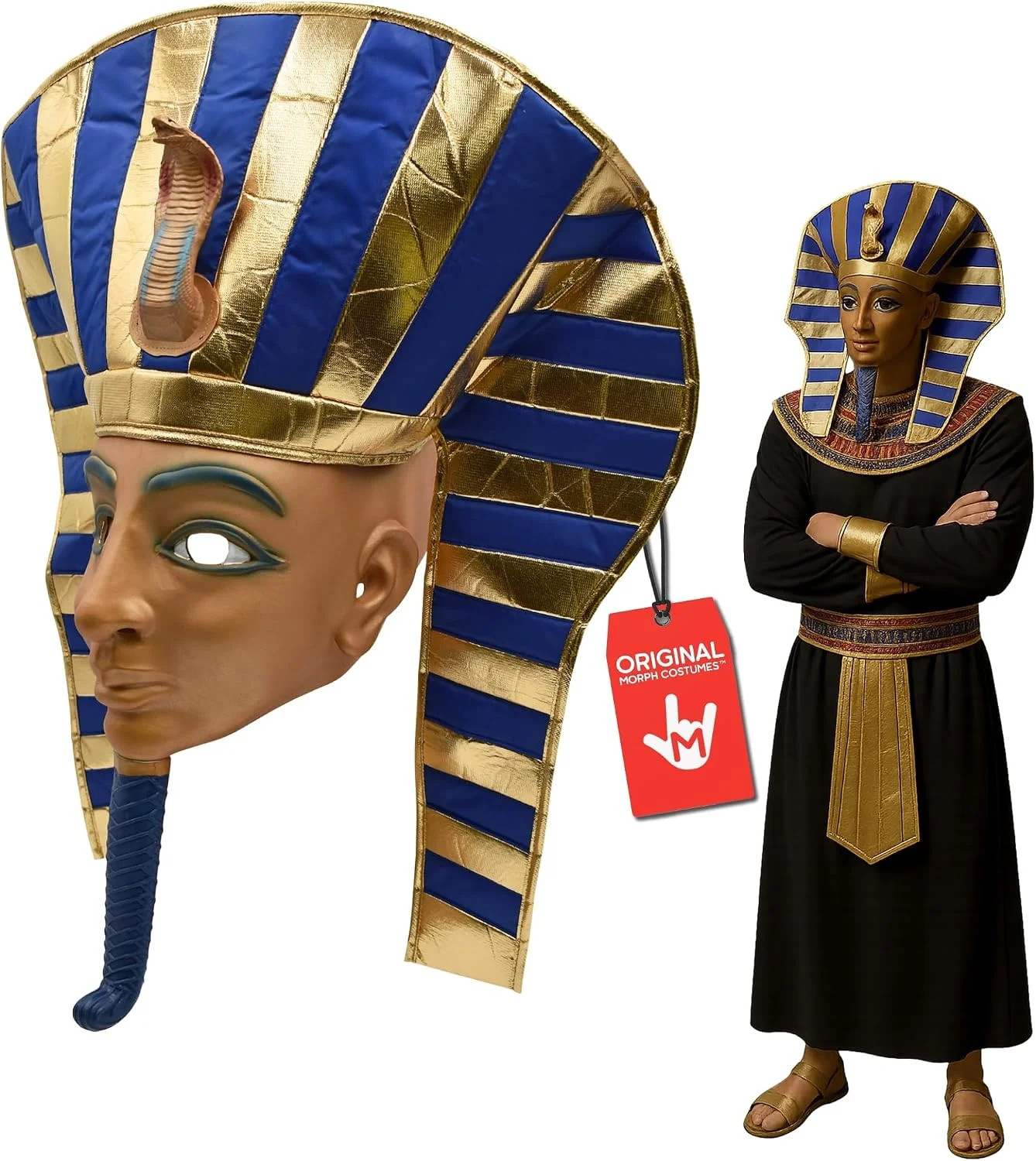 Nicky Bigs Novelties Morph Pharaoh Mask Latex Over‑Head Egyptian King Tut Headdr Nicky Bigs Novelties Morph Pharaoh Mask Latex Over‑Head Egyptian King Tut Headdr