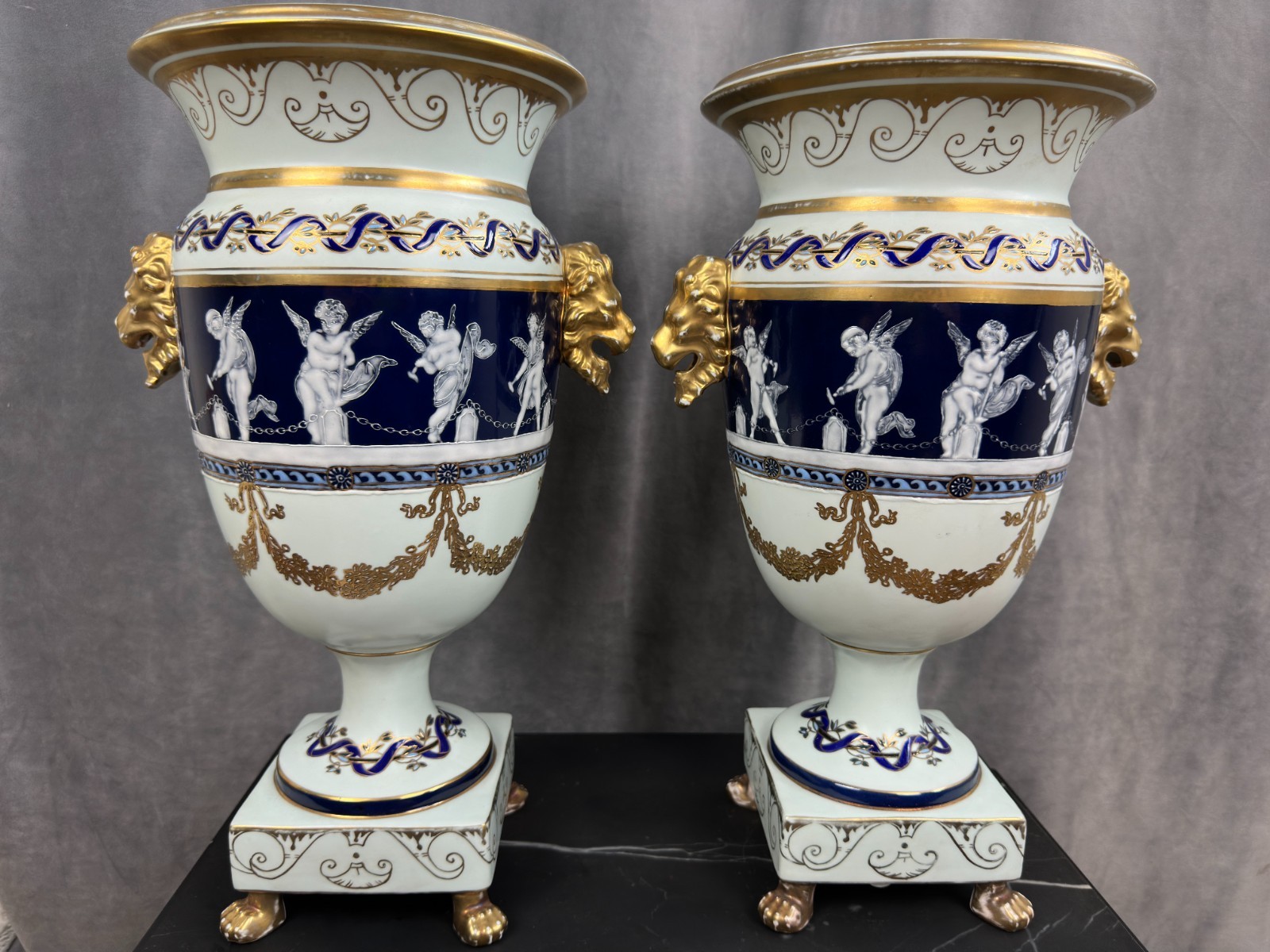 A Pair of Minton Pâte-Sur-Pâte Porcelain Vases