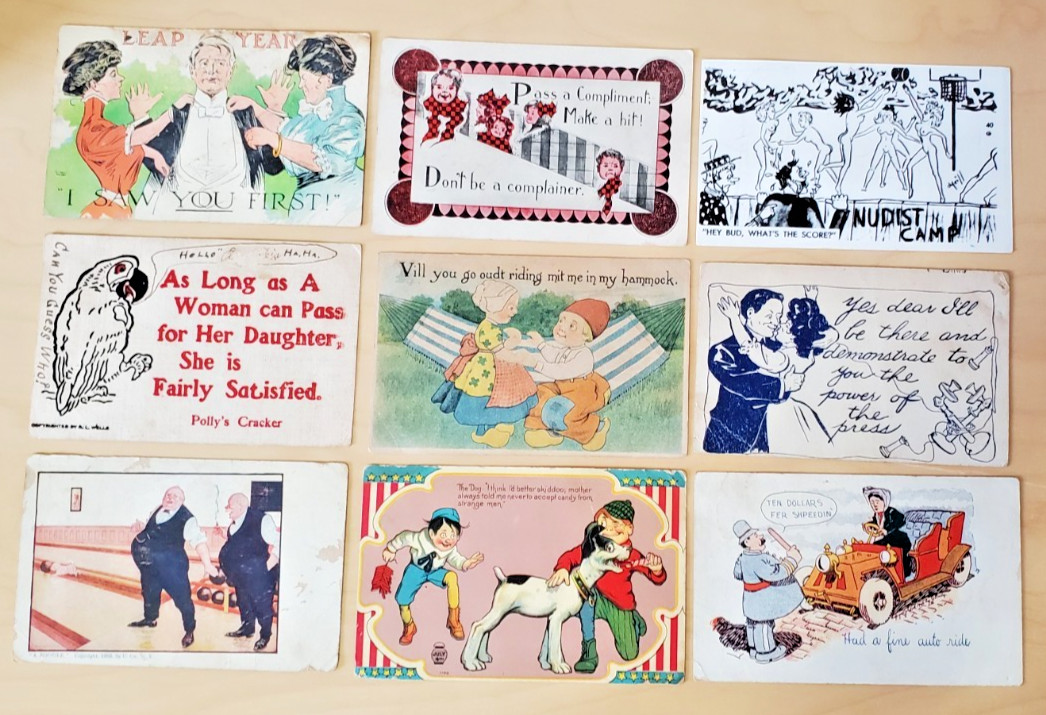 17 Humorous Postcards Used and Unused (1907-1910) - ROSS 11 17 Humorous Postcards Used and Unused (1907-1910) - ROSS 11