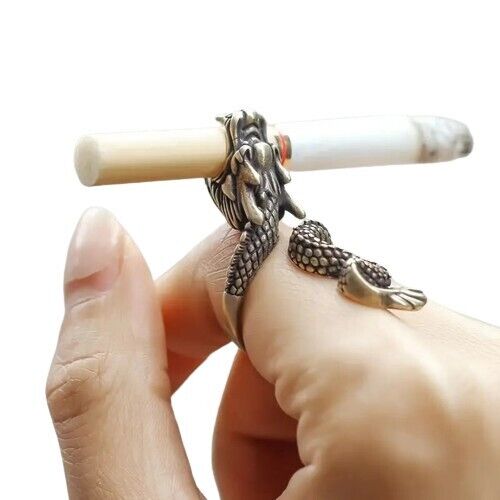 Vintage Dragon Cigarette Ring Holder, Smoking Accessory with Unique Design