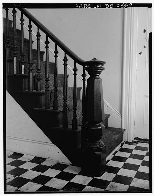 Middletown Delaware Locust Grove 1900s Stair Newel Post HABS Interior