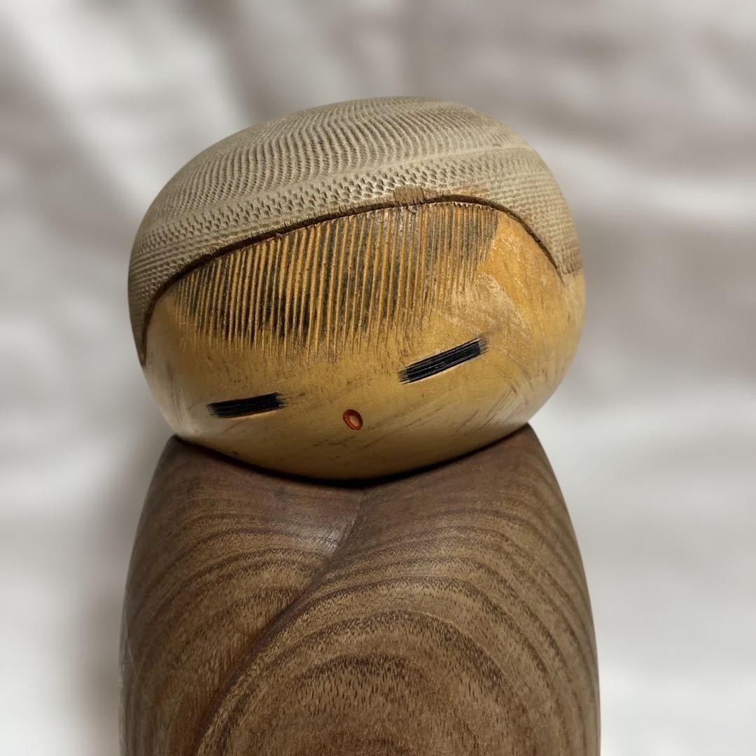 Watanabe Masao Kokeshi Wooden Doll Handmade Traditional Craft Natural Wood 12cm Watanabe Masao Kokeshi Wooden Doll Handmade Traditional Craft Natural Wood 12cm