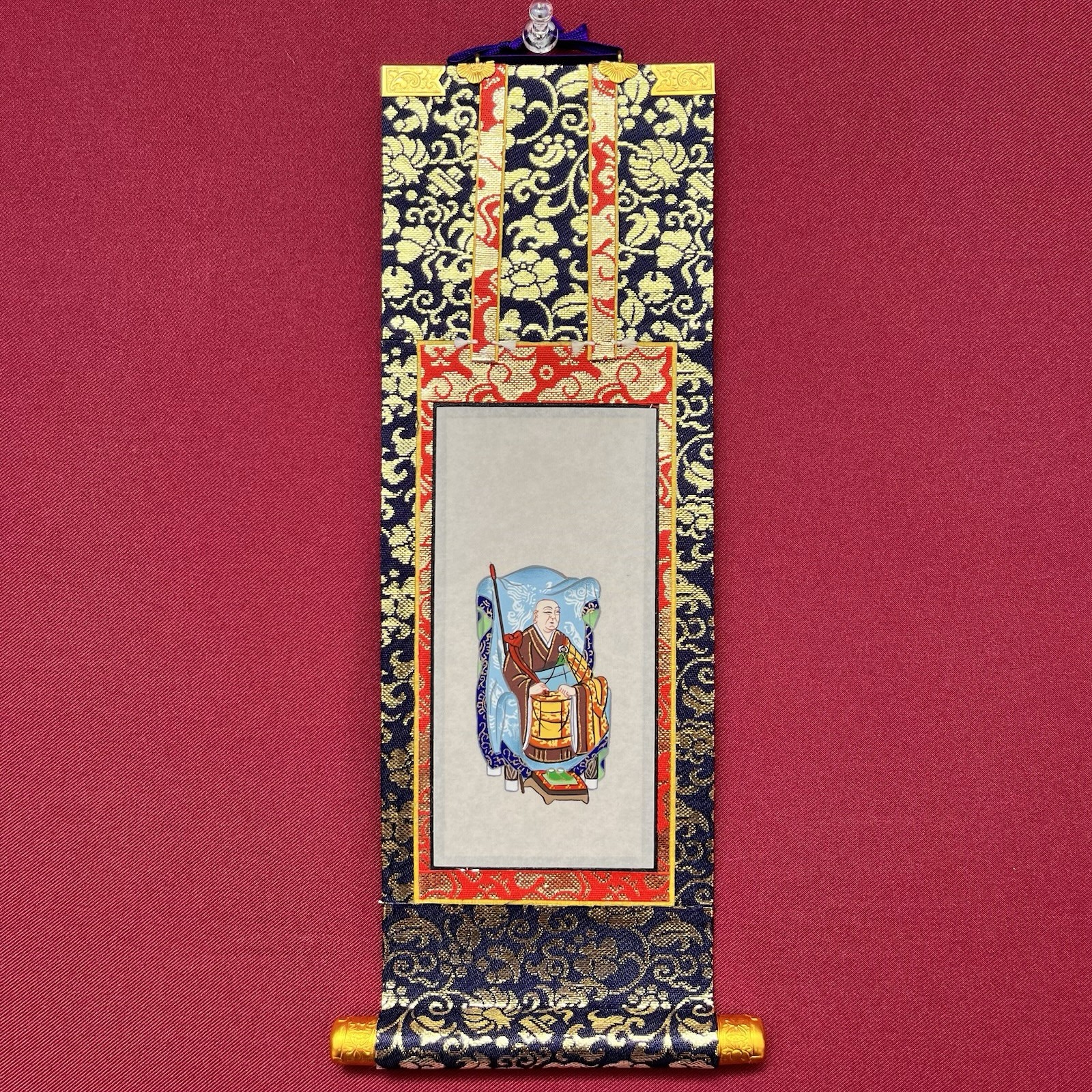 Japanese Keizan Jōkin Sōtō Zen Buddhist Hanging Scroll Hand-Painted Silk