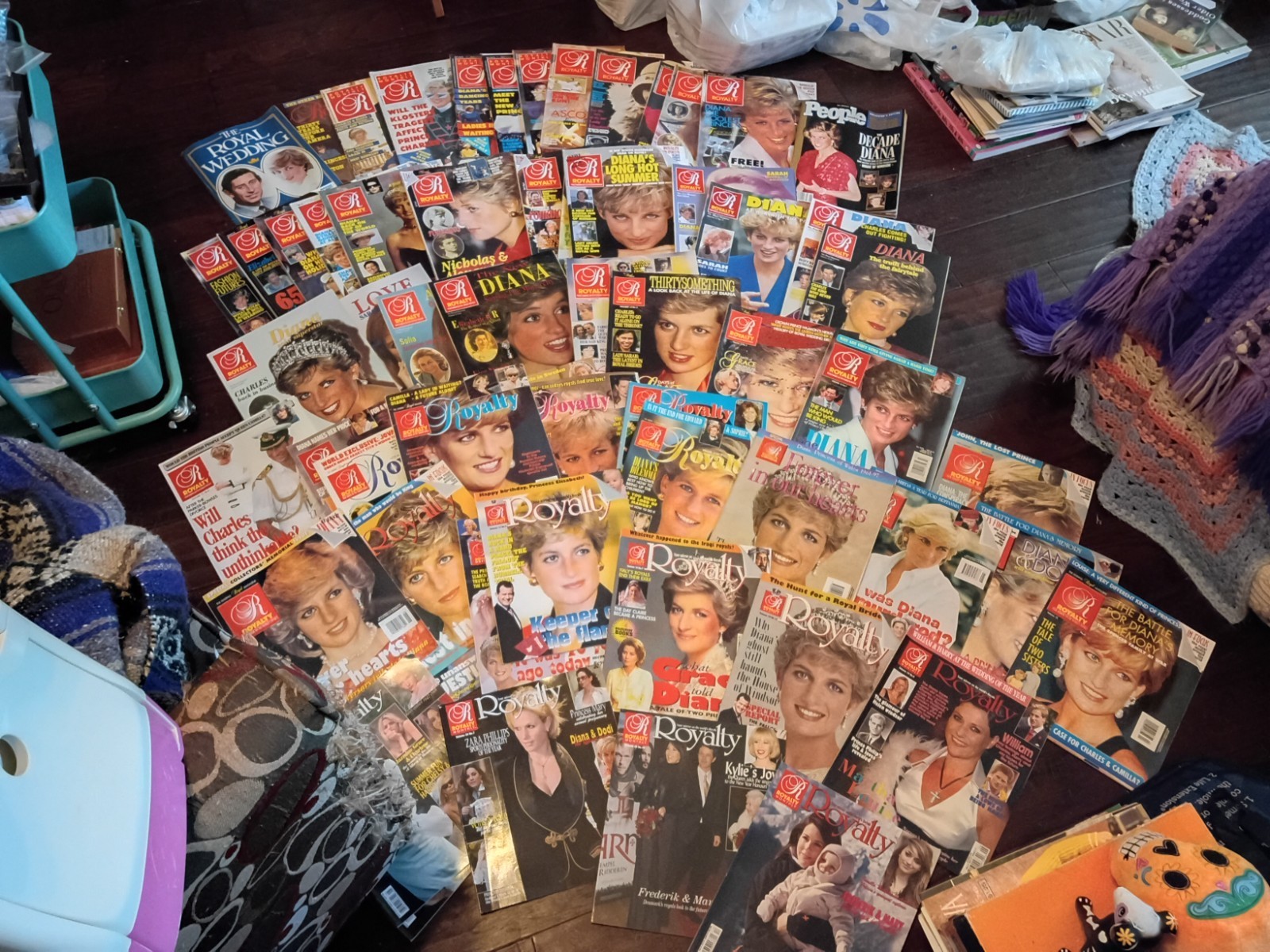 Massive Lot Of Princess Diana Magazines Collection Covers Her Life/Death Royal