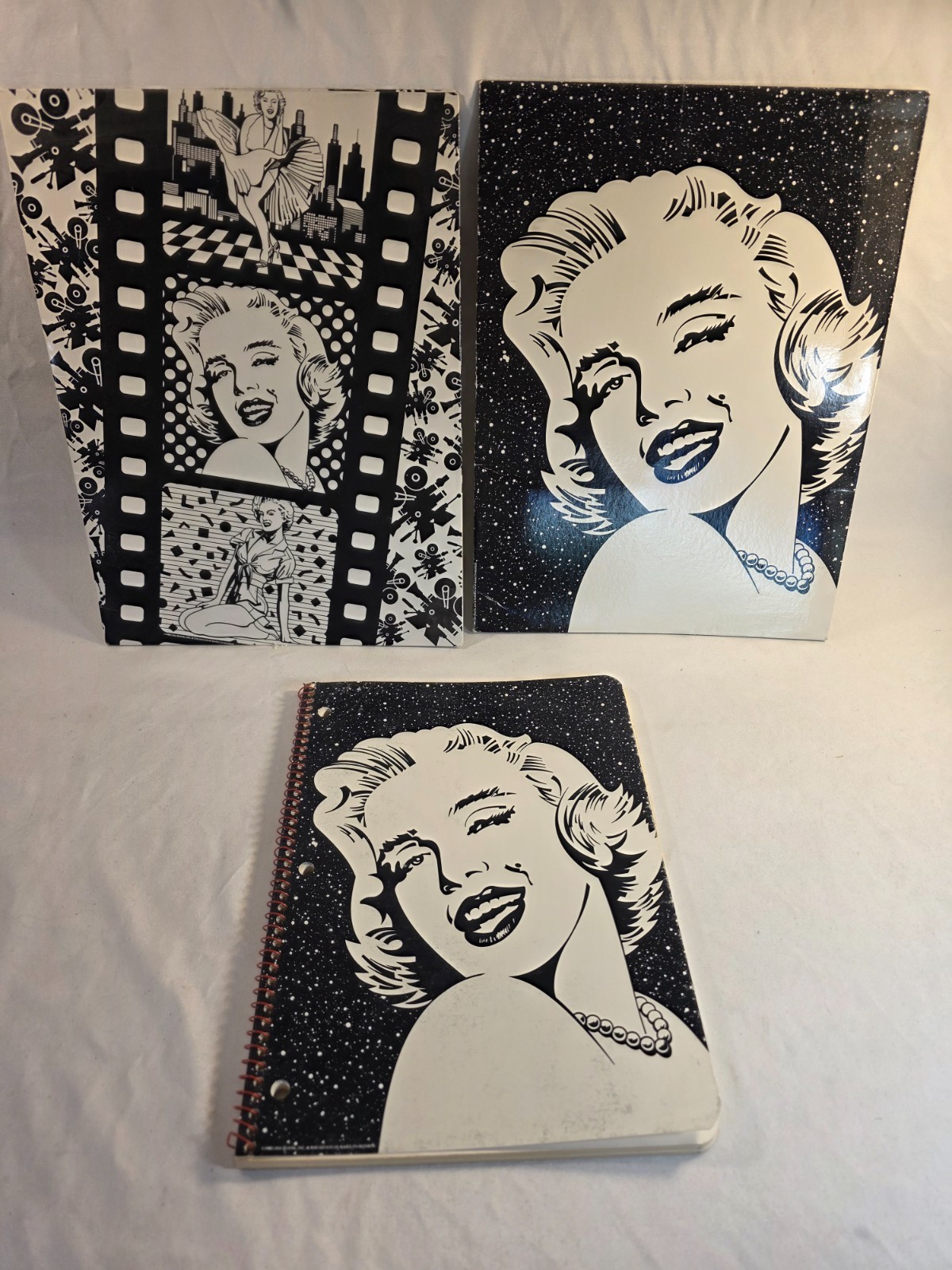 Rare Vintage 1988 Lisa Frank Salt & Pepper Marilyn Monroe Notebook & Folders
