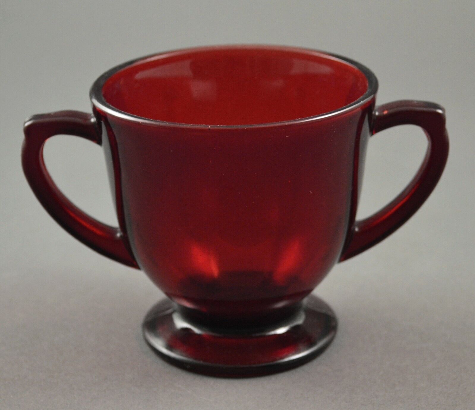 Anchor Hocking R4000 Royal Ruby Red Open Footed Sugar Bowl
