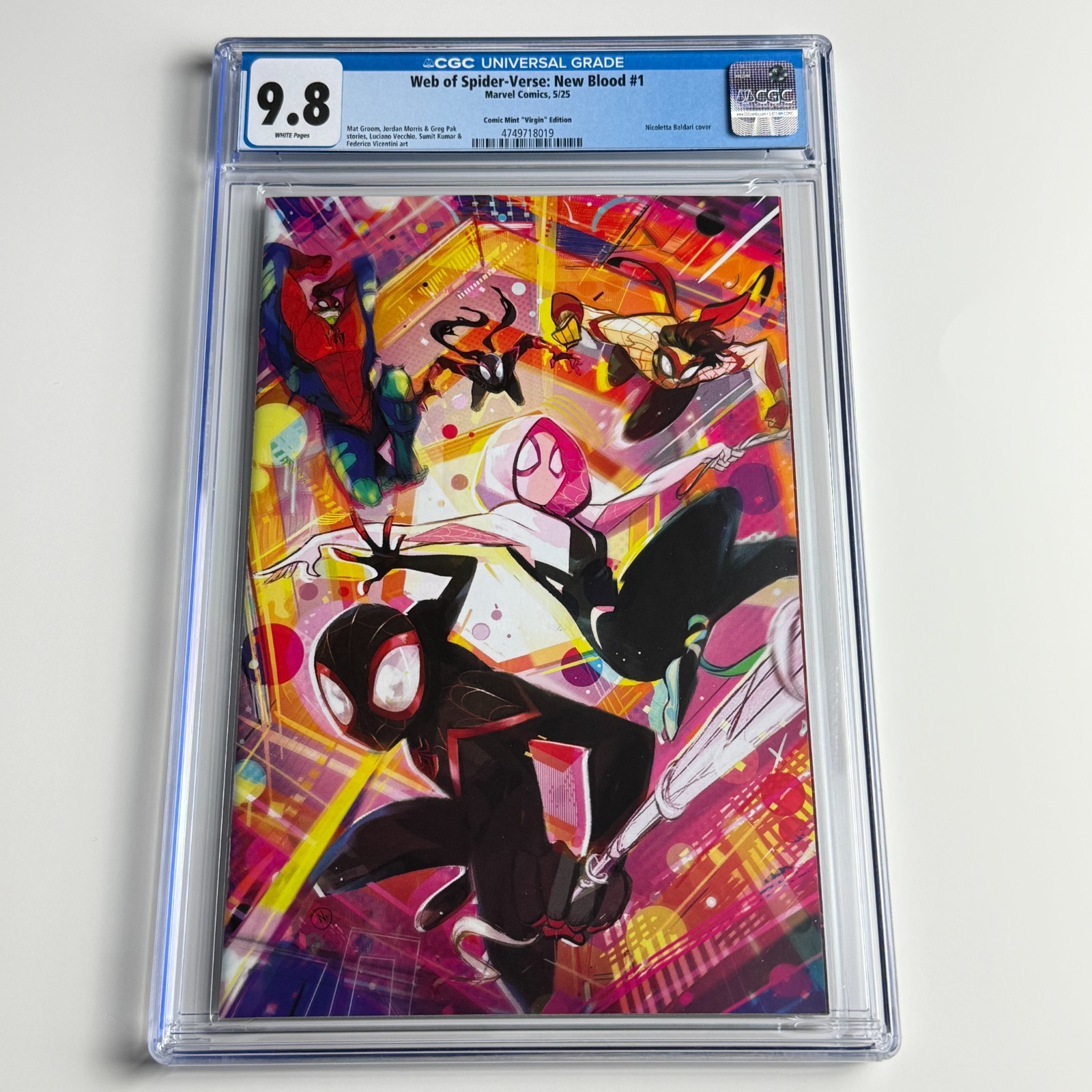 Web of Spider-Verse New Blood #1 CGC 9.8 Nicoletta Baldari Virgin Ltd 800 Web of Spider-Verse New Blood #1 CGC 9.8 Nicoletta Baldari Virgin Ltd 800