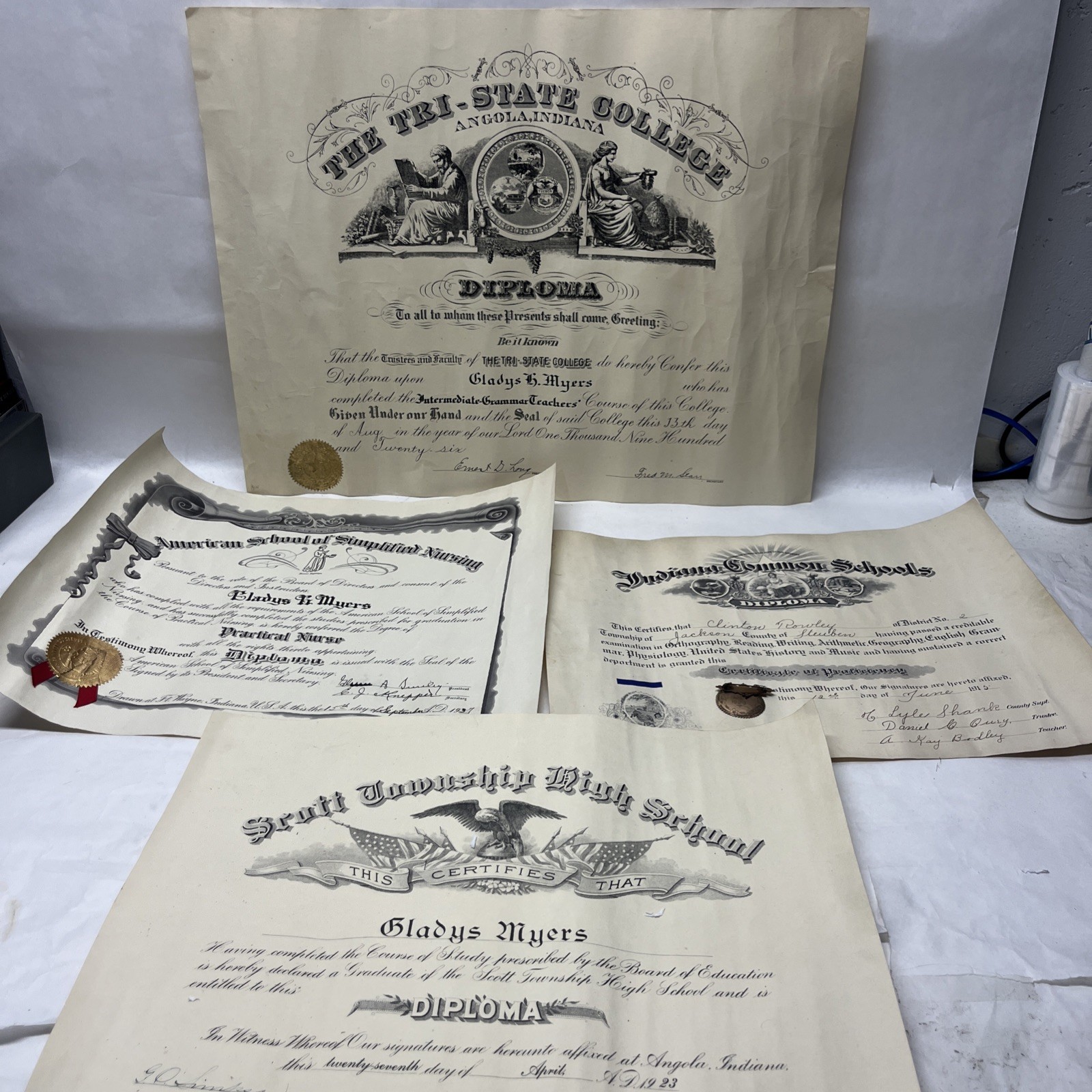 Vintage Educational Documents And Diplomas 1915-1937 Nursing High School College Vintage Educational Documents And Diplomas 1915-1937 Nursing High School College