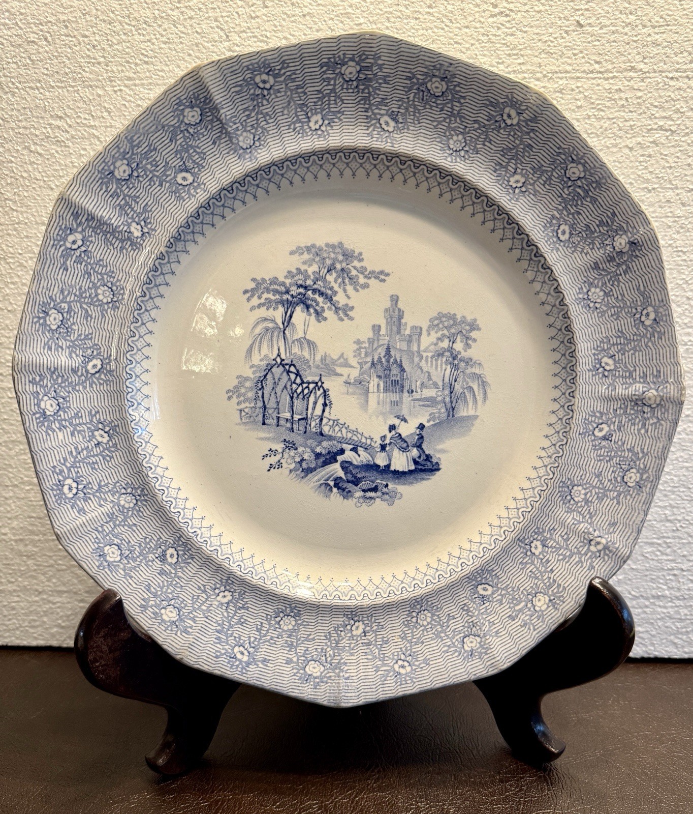 J & G Alcock Blantyre Cobridge Blue Transferware 10.5” Plate 1839-1846