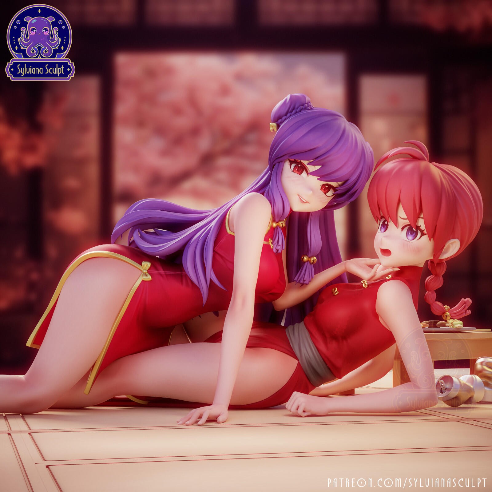 1:8 Ranma x Shampoo Inspired UNPAINTED Resin Garage Kit • Anime Display Statue