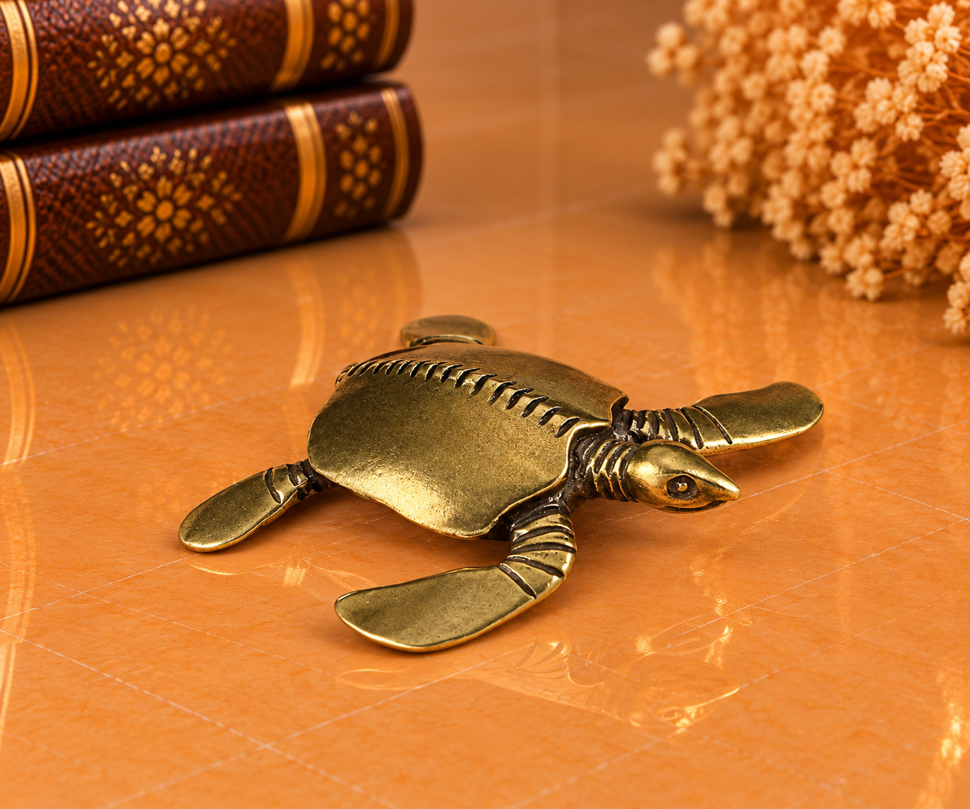 Mini Vintage Brass Sea Turtle Statue Ornament Animal Collectible Sea Turtle Gift