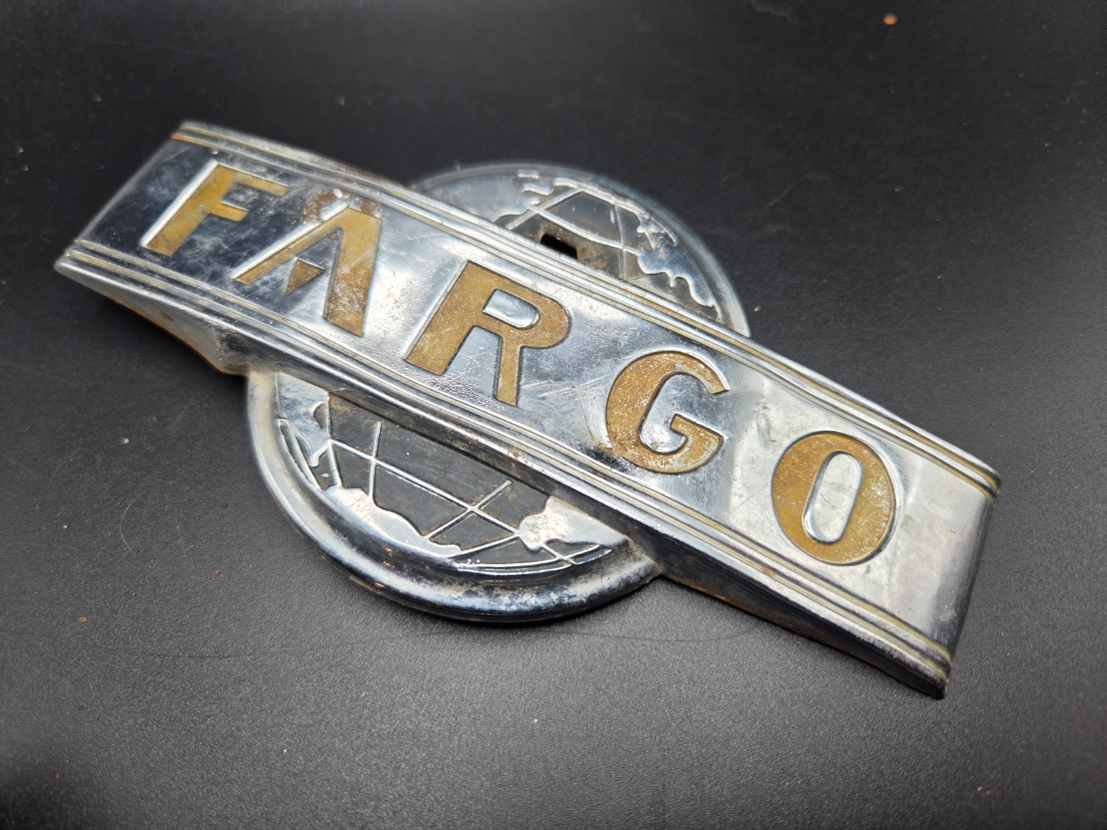 Vintage 1930s 1940s Fargo Truck Globe Hood Emblem Badge OEM Mopar Vintage 1930s 1940s Fargo Truck Globe Hood Emblem Badge OEM Mopar