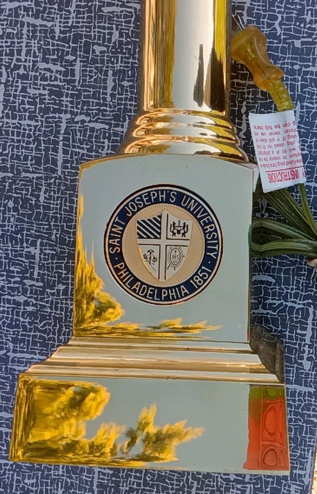 VTG Xtra RARE NEW() UNUSED(?) St. Joseph's University Philadelphia  BRASS Lamp 