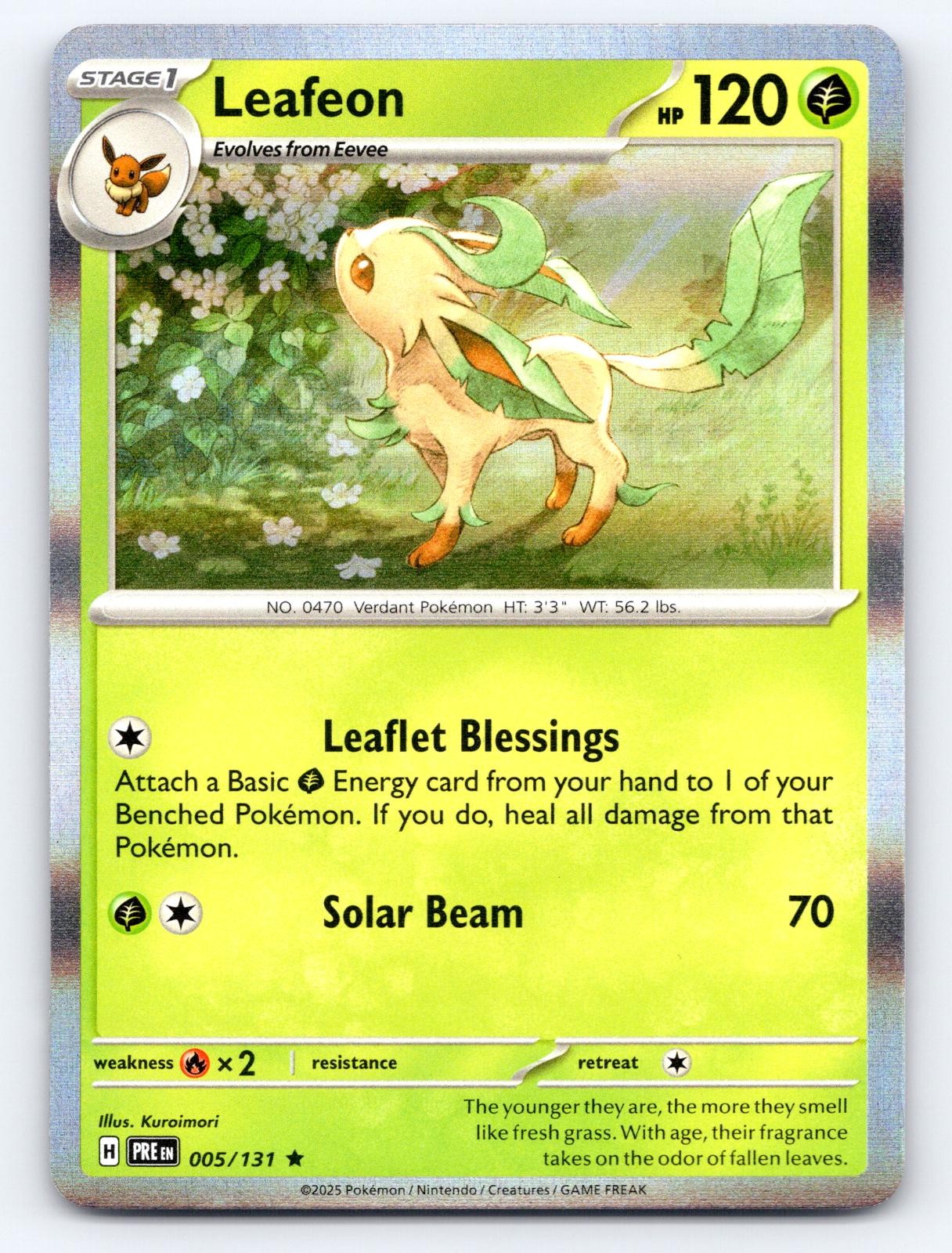 Leafeon 005/131 Holo Rare Prismatic Evolutions Pokemon Near Mint