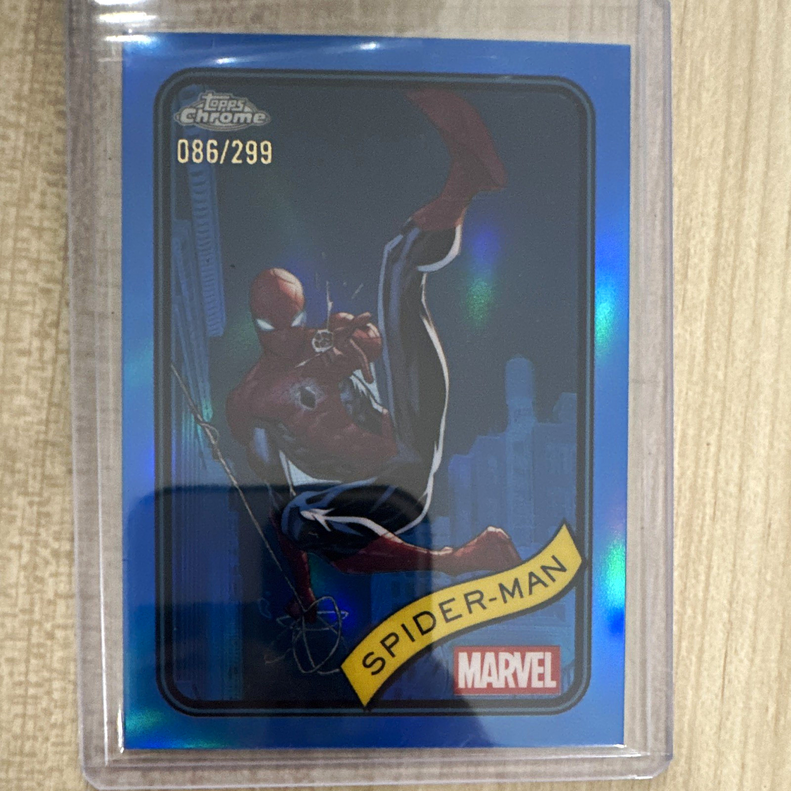 2025 Topps Chrome Marvel Spider-Man #101 Blue Refractor /299