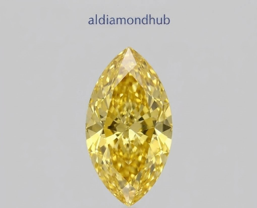 0.50 Ct Marquise Cut Yellow Lab Grown Diamond Loose Stone VVS1 Certified 0.50 Ct Marquise Cut Yellow Lab Grown Diamond Loose Stone VVS1 Certified