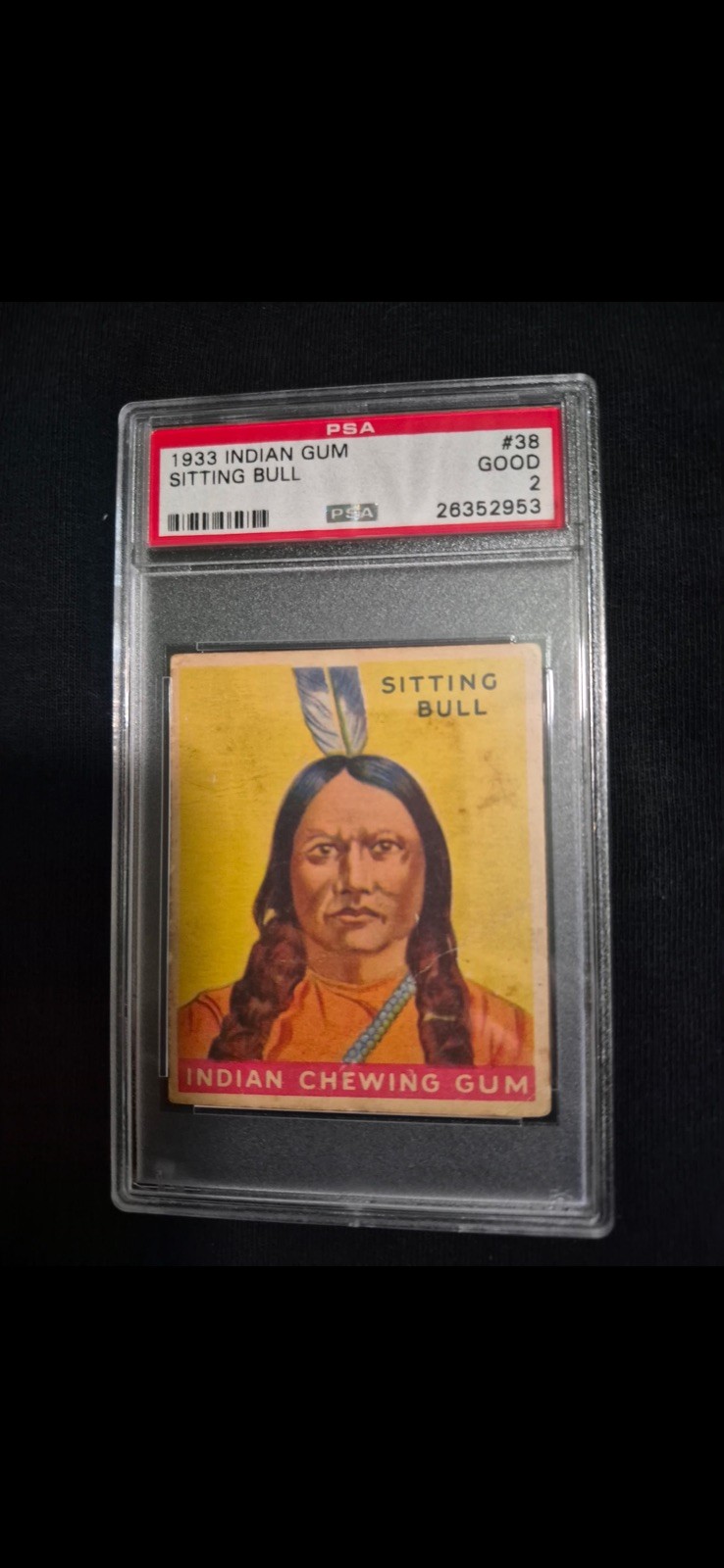 1933 Goudey Indian Gum R73 Series of 96 Sitting Bull #38 PSA 2 Great Eye Appeal