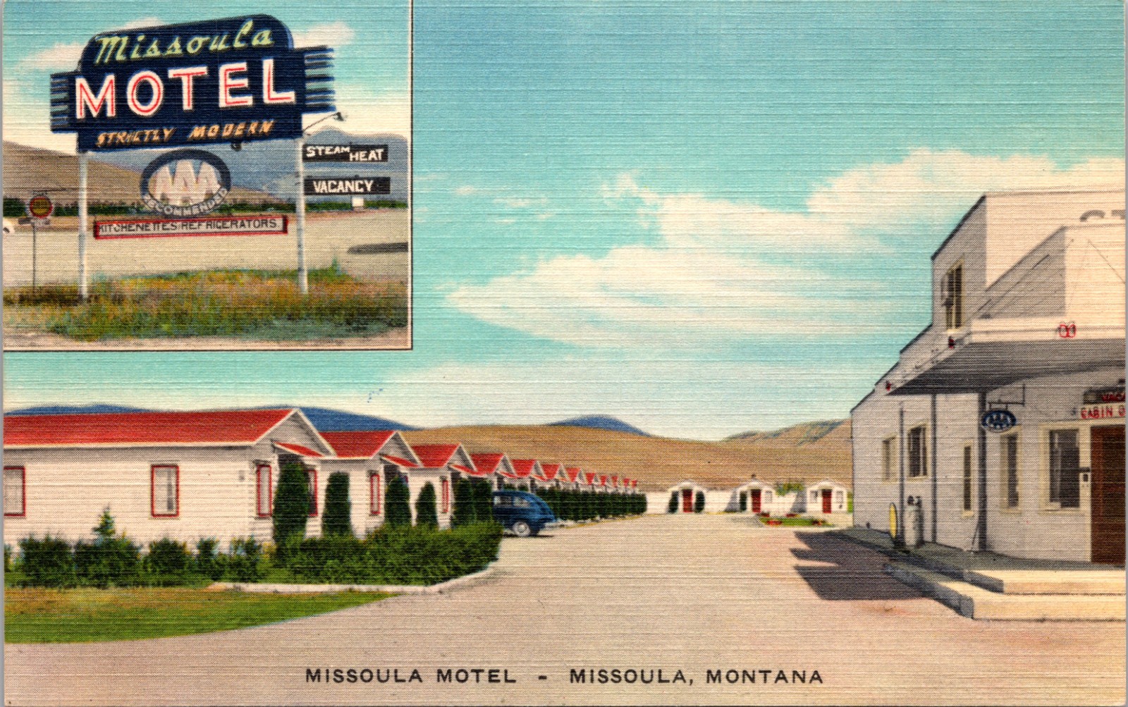 Missoula Motel Missoula Montana MT UNP Linen Postcard C29