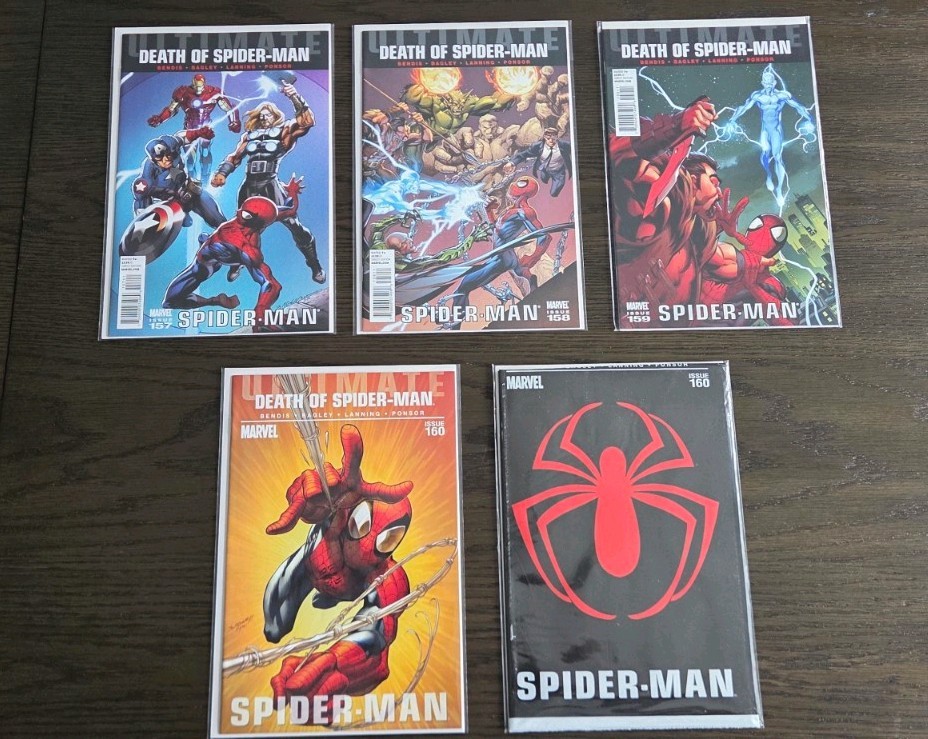 Ultimate Death Spider-Man Lot Of 5 Comics # 157 158 159 160 plus 160 Black Bag Ultimate Death Spider-Man Lot Of 5 Comics # 157 158 159 160 plus 160 Black Bag