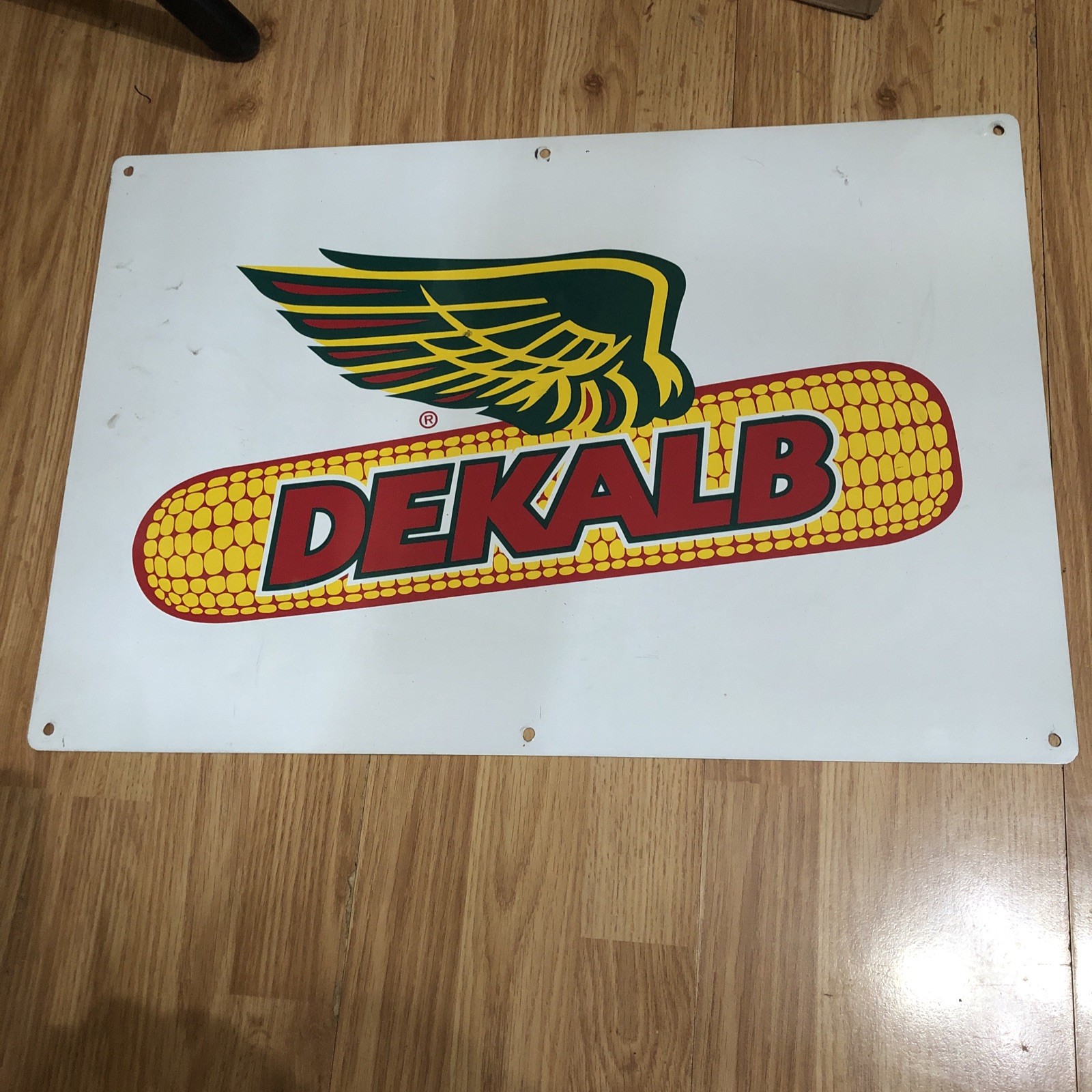 ORIGINAL DEKALB ASGROW DOUBLE SIDED SEED CORN ADVERTISING METAL SIGN 24” X 16 #2 ORIGINAL DEKALB ASGROW DOUBLE SIDED SEED CORN ADVERTISING METAL SIGN 24” X 16 #2