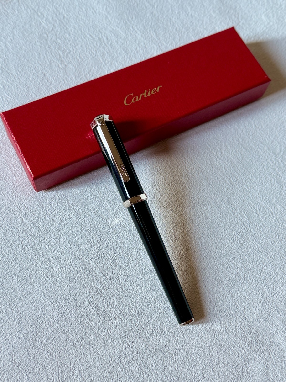 Cartier Promotional Gift Santos Palladium Finish Steel Rollerball Pen New Boxed
