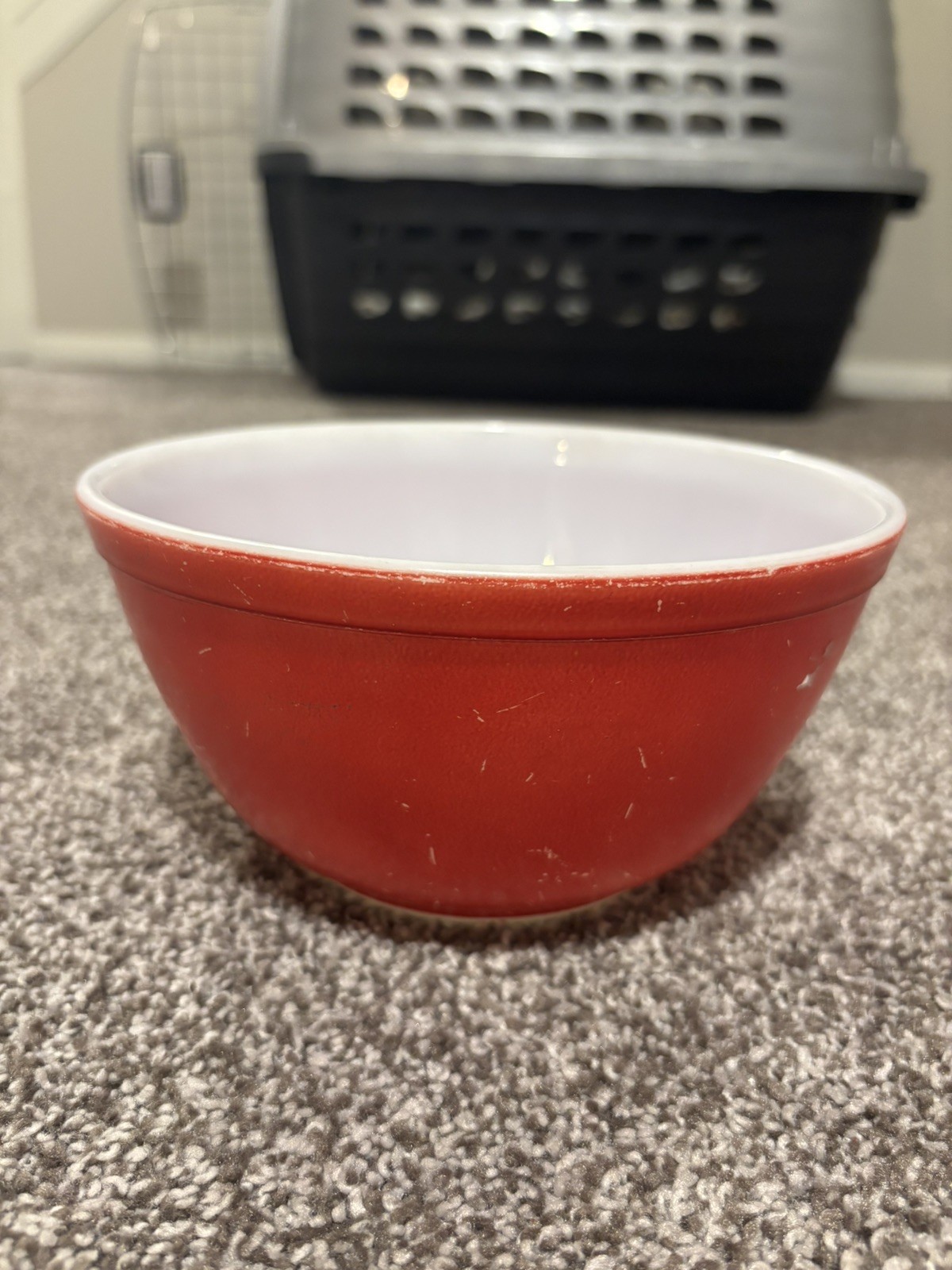 Vintage Pyrex Primary Red #402 Glass 1 1/2 Qt Nesting Mixing Bowl Made in USA