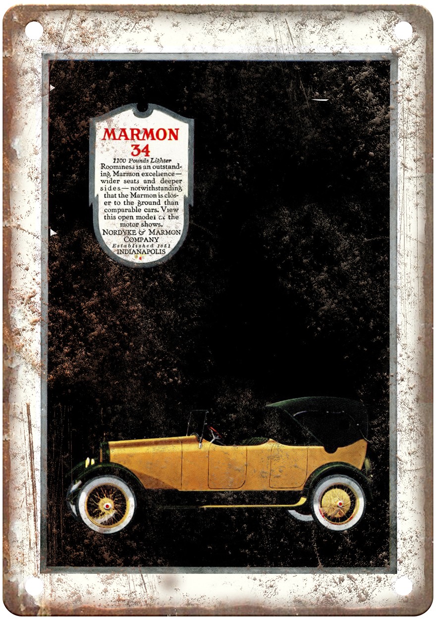 1918 Marmon Vintage Automobile Ad Retro Look Metal Sign AM8666 1918 Marmon Vintage Automobile Ad Retro Look Metal Sign AM8666