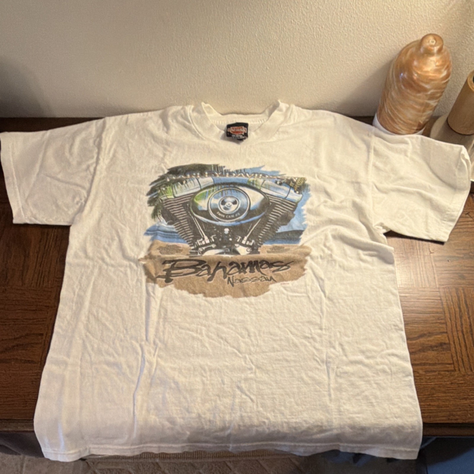 Harley-Davidson Motorcycles Bahamas Nassau White Graphic T-Shirt Size L