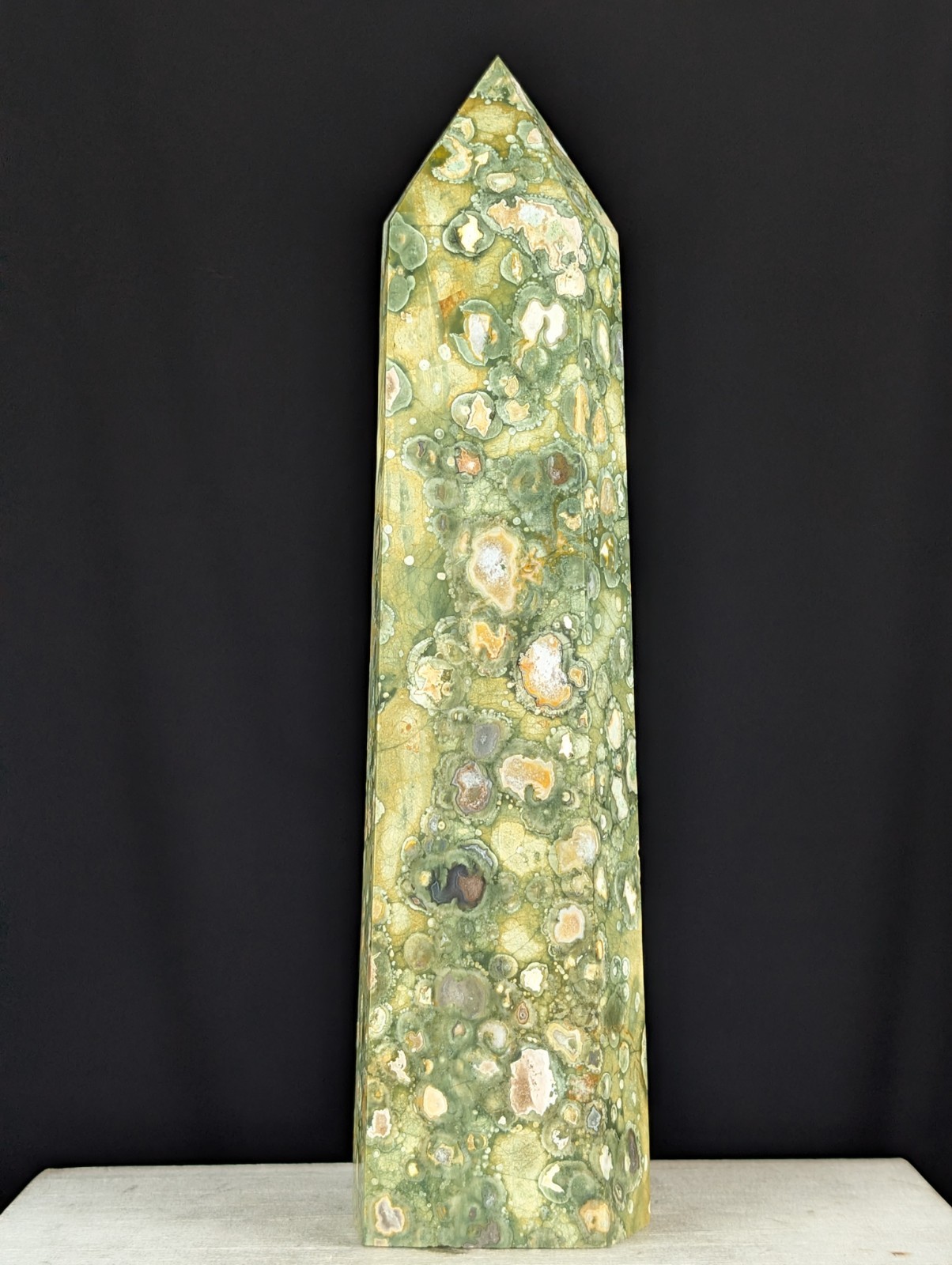 Rainforest Jasper Tower Crystal Gemstone Large Big Point Chakra Reiki Rainforest Jasper Tower Crystal Gemstone Large Big Point Chakra Reiki