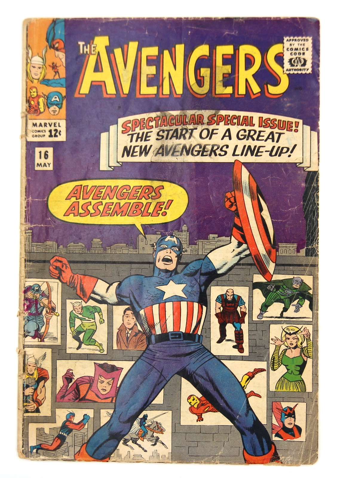 Avengers 16 Marvel Comics MCU 1965 Scarlet Witch Hawkeye Iron Man Kang G+