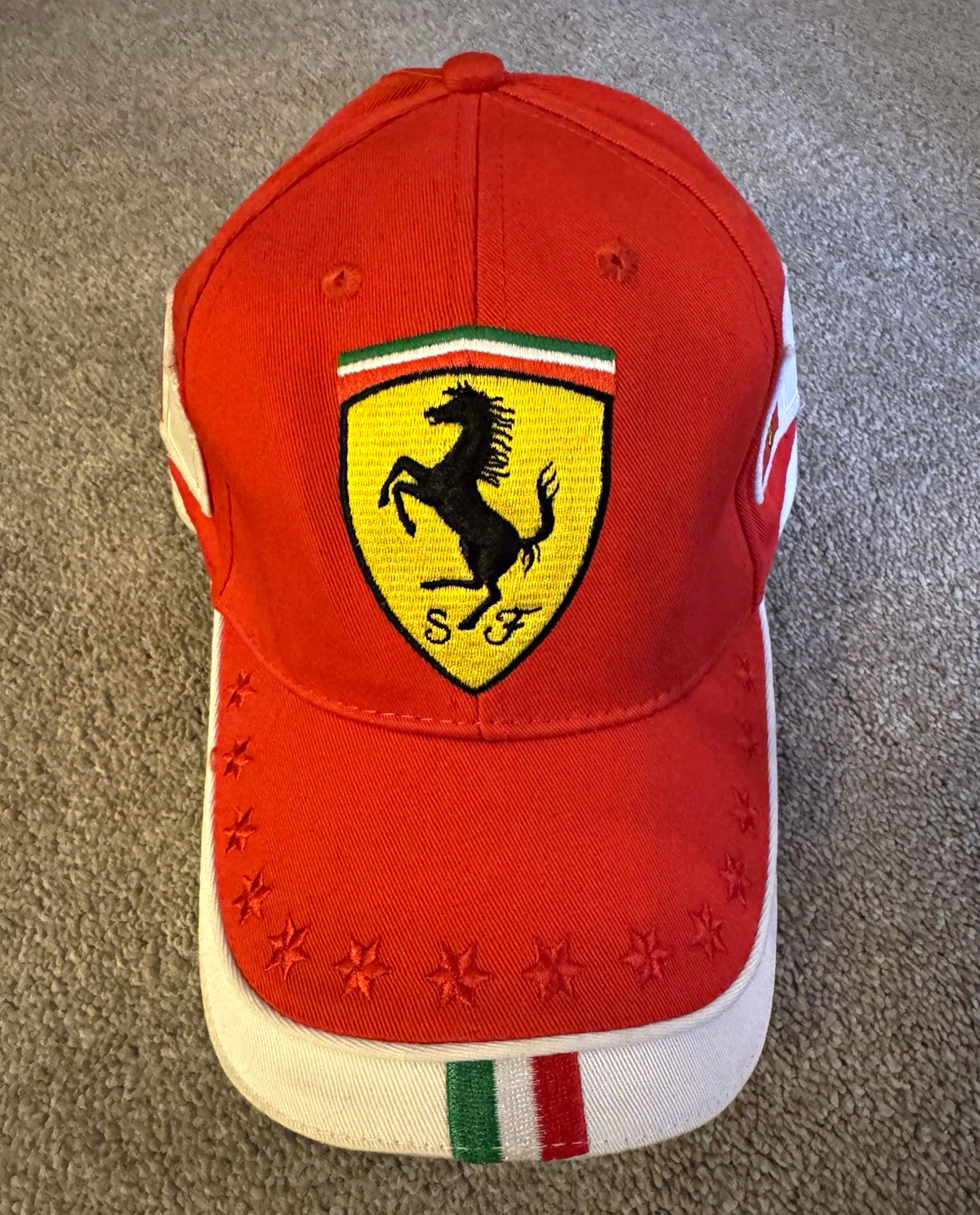 Ferrari Official Product Red & White Adjustable Baseball Cap One Size 28306015
