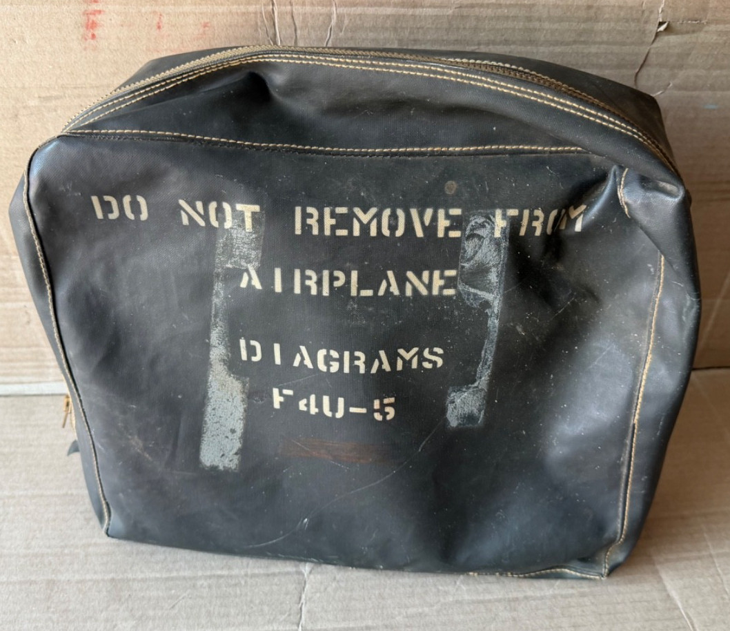 Vintage F4U-5 Corsair Aircraft Diagrams Vought Aviation Document Bag
