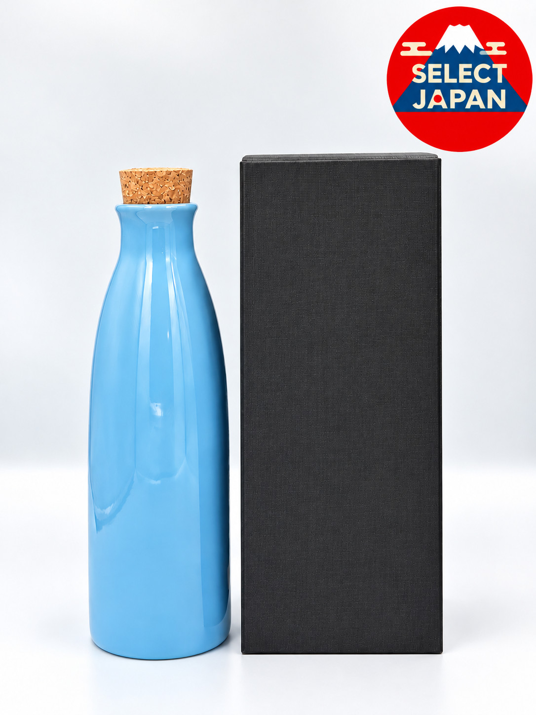 Shigaraki Ware Radium Ion Bottle 1L Mint Blue Ceramic Water Bottle Japan NEW