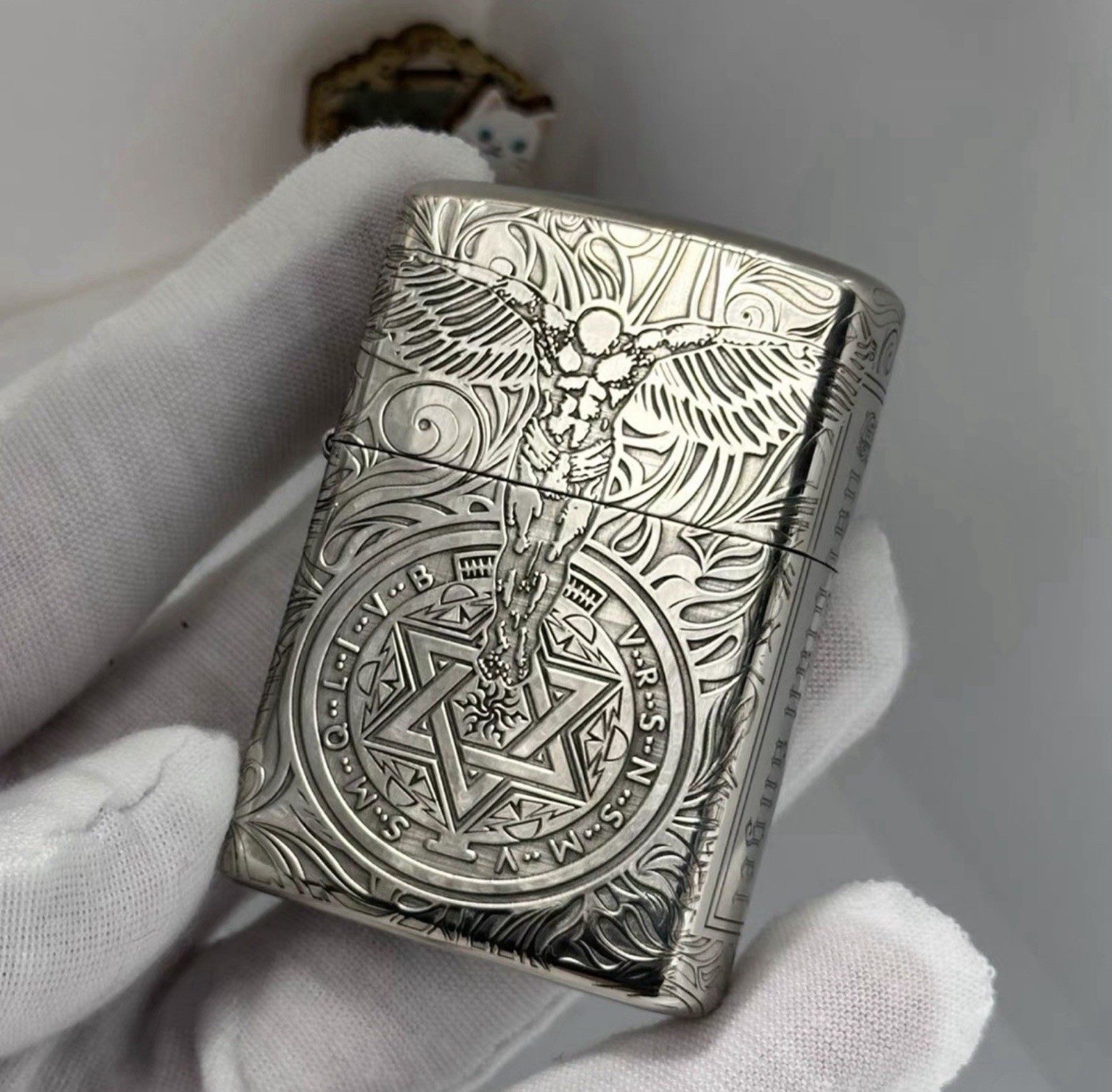 Constantine Guardian Angel wings zippo Lighter Silver 5 Sides In a New Box Constantine Guardian Angel wings zippo Lighter Silver 5 Sides In a New Box