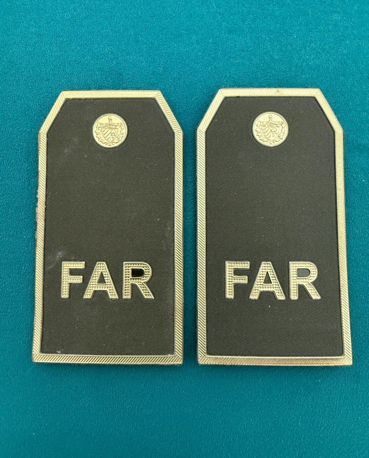 Cuba Cuban Pair of FAR Military Rank Insignia Badge Vintage Military Collectible Cuba Cuban Pair of FAR Military Rank Insignia Badge Vintage Military Collectible