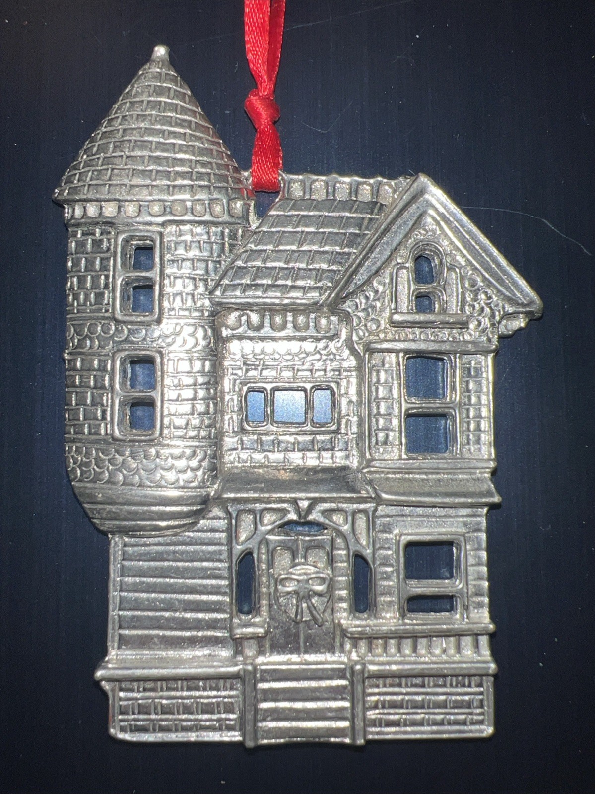 Kirk Stieff Christmas Holiday Ornament Silver Pewter Queen Anne Victorian Home Kirk Stieff Christmas Holiday Ornament Silver Pewter Queen Anne Victorian Home