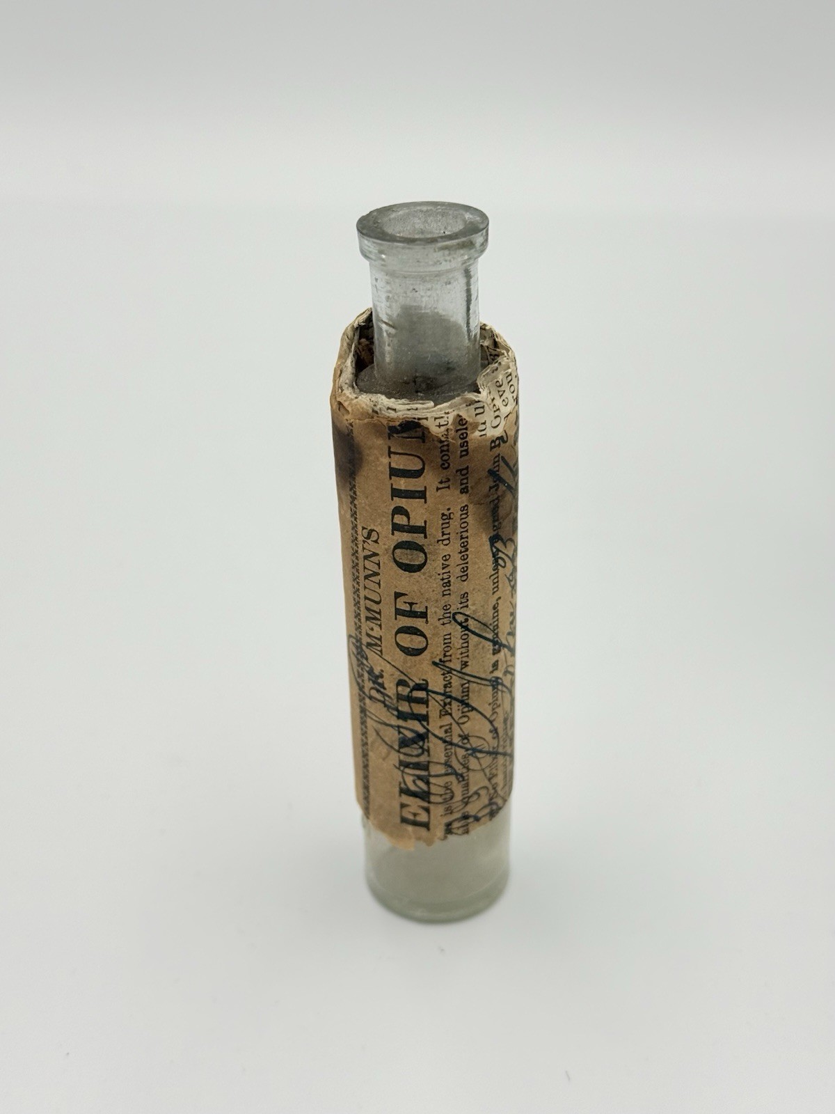Antique DR. McMUNN\'S ELIXIR of OPIUM Bottle w/  LABEL